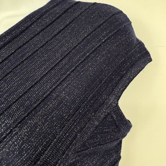 Foreign Exchange One Shoulder Bandage Mini Dress Womens M Navy Shimmer Bodycon - Picture 5 of 10